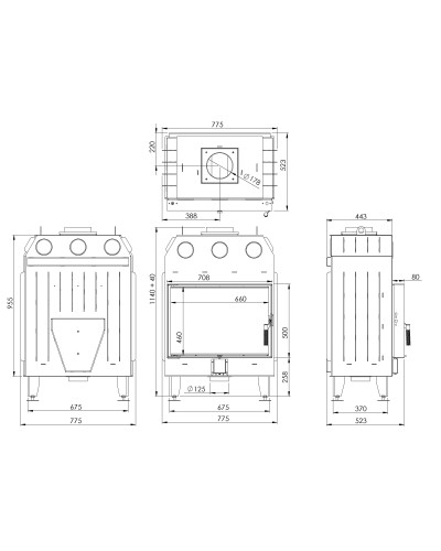Камінна топка BOKAR 70x50