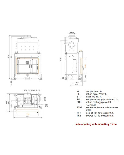 Камінна топка Brunner Stil-Kamin 51/67 гільйотина з водяним контуром