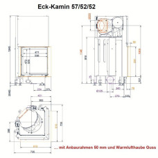 Камінна топка Brunner Eck-Kamin 57/52/52 кутова