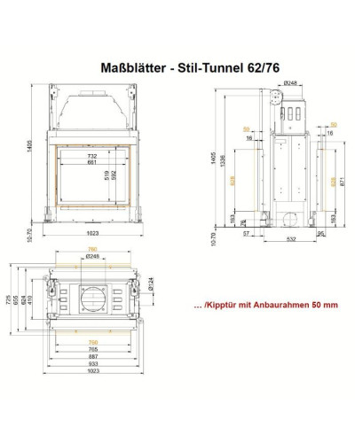 Камінна топка Brunner Stil-kamin tunnel 62/72 гільйотина