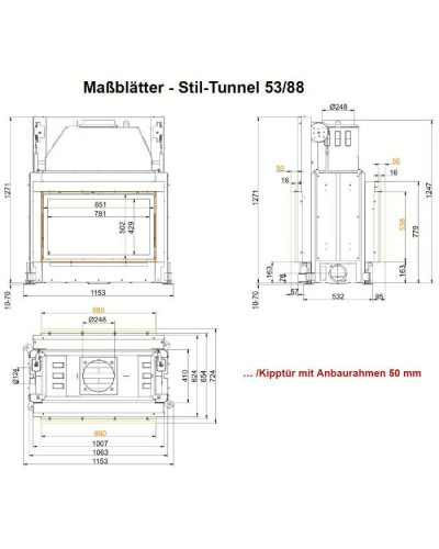 Камінна топка Brunner Stil-kamin tunnel 53/88 гільйотина