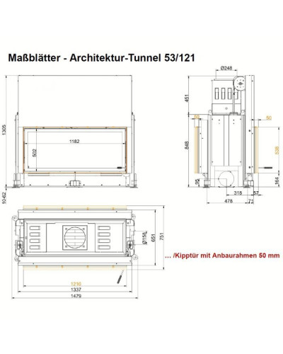 Камінна топка Brunner Architektur-kamin Tunnel 53-121 гільйотина
