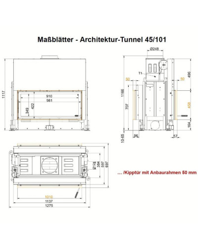Камінна топка Brunner Architektur-kamin Tunnel 45-101 гільйотина