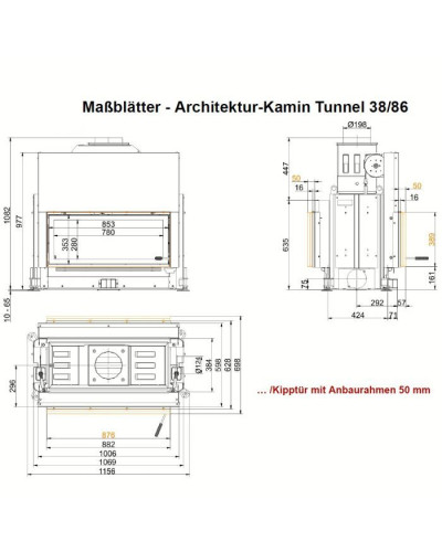 Камінна топка Brunner Architektur-kamin Tunnel 38-86 гільйотина