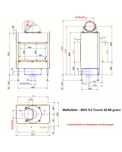 Камінна топка Brunner Tunnel BKH 42-66 DT-DT