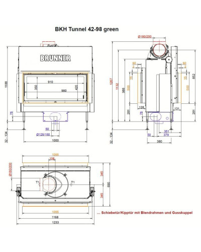 Камінна топка Brunner Tunnel BKH 42-98 ST-DT гільйотина