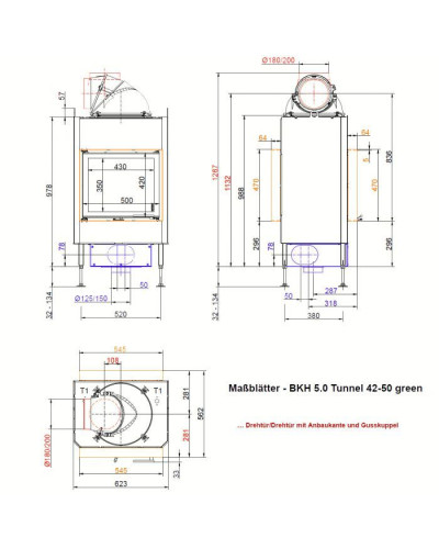 Камінна топка Brunner Tunnel BKH 42-50 DT-DT