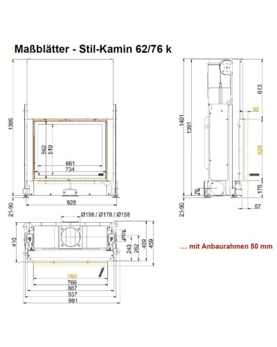 Камінна топка Brunner Stil-Kamin 62/76 K гільйотина (slim)
