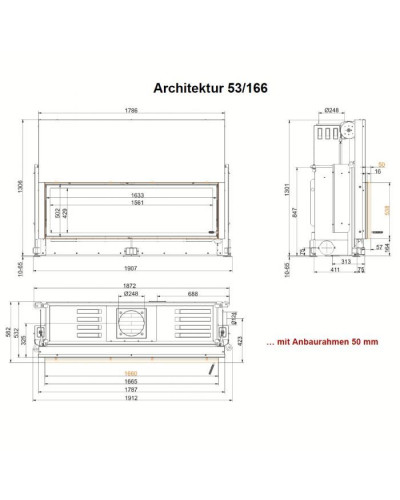 Камінна топка Brunner Architektur-Kamin 53/166 гільйотина