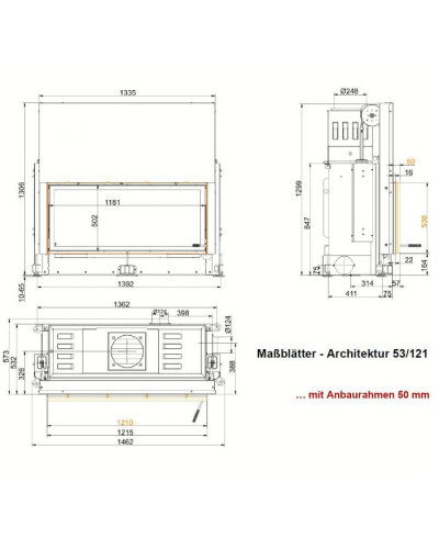 Камінна топка Brunner Architektur-Kamin 53/121 гільйотина