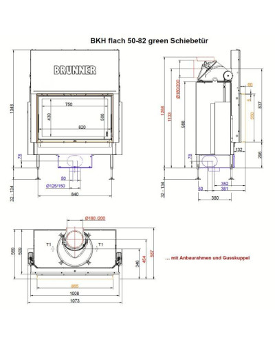 Камінна топка Brunner Flat BKH 50-82 ST гільйотина