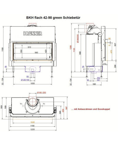 Камінна топка Brunner Flat BKH 42-98 ST гільйотина