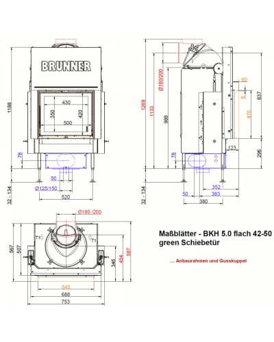 Камінна топка Brunner Flat BKH 42-50 ST гільйотина