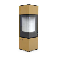 Стальна піч Defro Home QUADROOM LONG золота