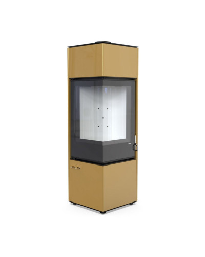 Стальна піч Defro Home QUADROOM LONG золота