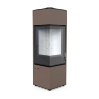 Стальна піч Defro Home QUADROOM LONG коричнева
