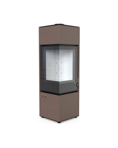 Стальна піч Defro Home QUADROOM LONG коричнева