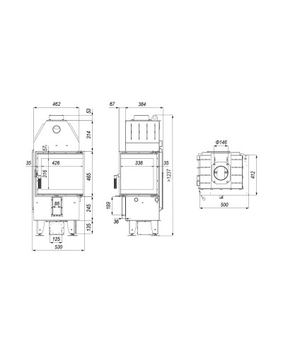 Камінна топка Defro Home INTRA XS Mini кутова