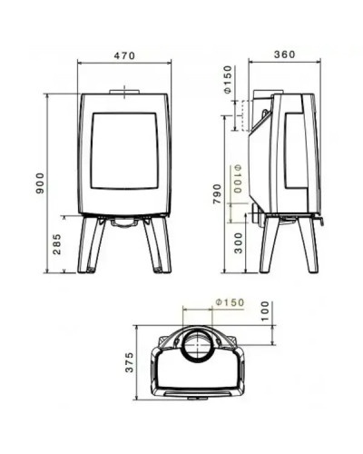 Чавунна пічка Dovre Sense 103