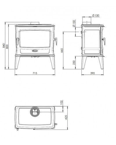 Чавунна пічка Dovre Tai 55WD
