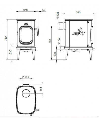 Чавунна пічка Dovre Saga 101