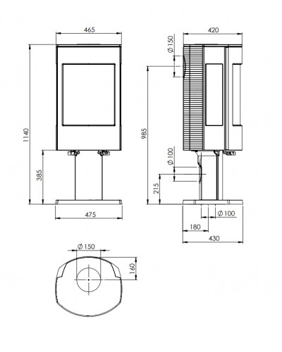 Чавунна пічка Dovre Astro 4CB/P