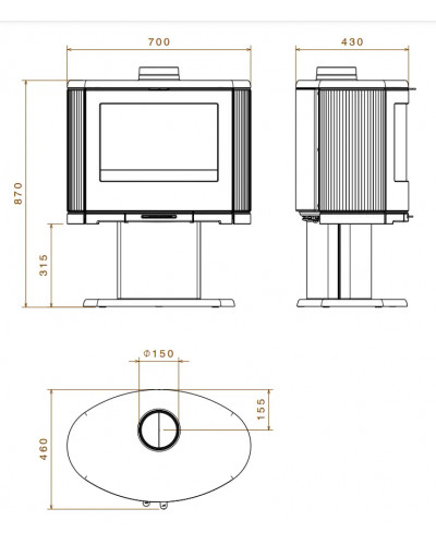 Чавунна пічка Dovre BOW/P