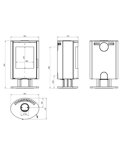 Стальна піч Ember E16 Kalkstein