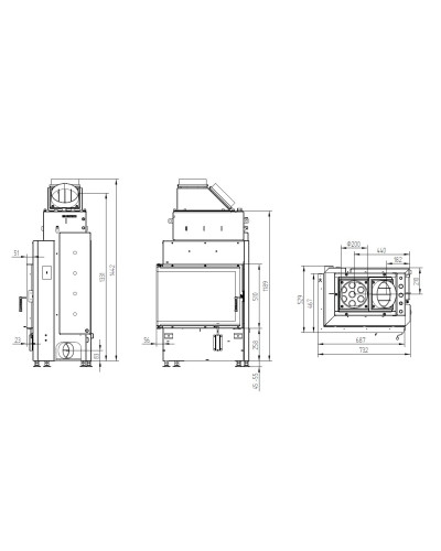 Камінна топка Hoxter ECKA 67/45/51W кутова з водяним контуром