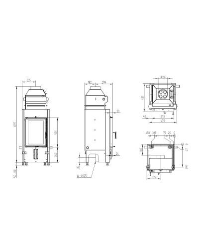 Камінна топка Hoxter 37/50W з водяним контуром