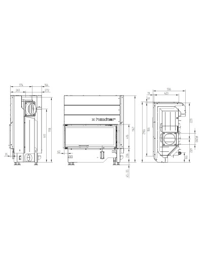 Камінна топка Hoxter ECKA 90/40/40H кутова з гілятиною
