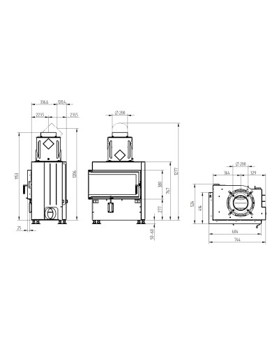 Камінна топка Hoxter ECKA 70/40/38 кутова