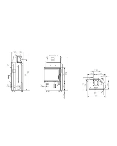 Камінна топка Hoxter ECKA 50/35/45 кутова