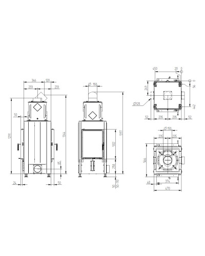 Камінна топка Hoxter 37/50 T тунельна