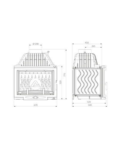 Камінна топка KAWMET W17 Panorama ECO (16.1 кВт)
