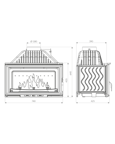 Камінна топка KAWMET W15 ECO (13.5 kW)