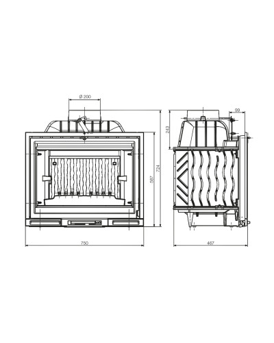 Камінна топка KAWMET Premium SIREN F24