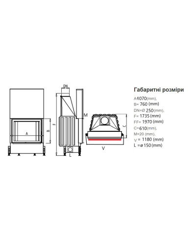 Камінна топка Kobok Chopok LE VD 1070/760 гільйотина