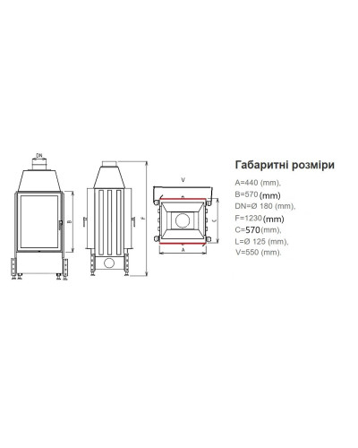 Камінна топка Kobok Chopok Bystra O 440/570 тунельна вертикальна