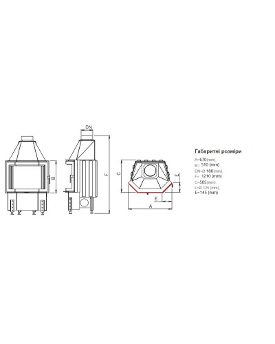 Камінна топка Kobok Chopok P 670/510 призматична