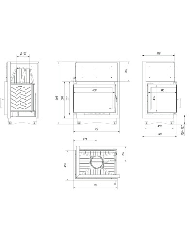 Камінна топка Kratki ZUZIA ECO BS/DECO 12 кутова