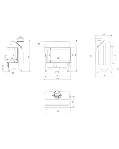 Камінна топка Kratki ZIBI BS DECO 12 кутова
