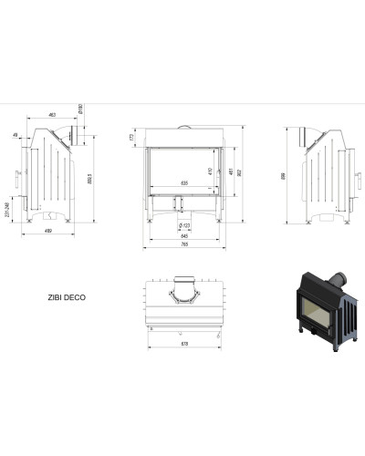 Камінна топка Kratki ZIBI DECO 12