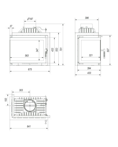 Камінна топка Kratki SIMPLE M/S 8 кутова