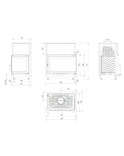 Камінна топка Kratki OLIWIA BS/DECO 18 кутова