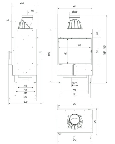 Камінна топка Kratki LUCY 12/T тунель