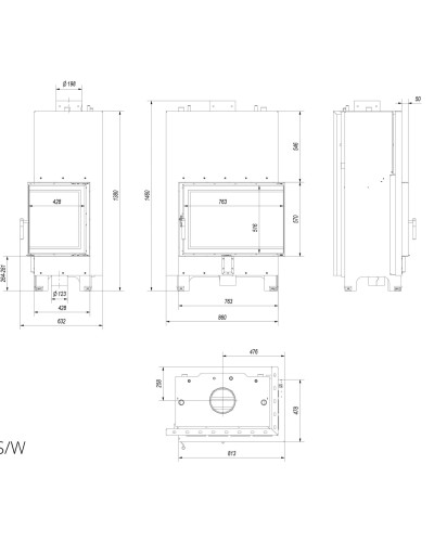 Камінна топка Kratki MBA 17 кутова з водяним контуром