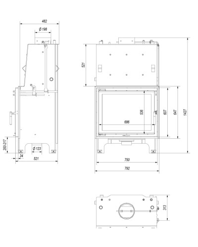 Камінна топка Kratki AQUARIO/A18 GLASS з водяним контуром