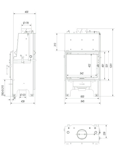 Камінна топка Kratki AQUARIO/M 12 GLASS з водяним контуром