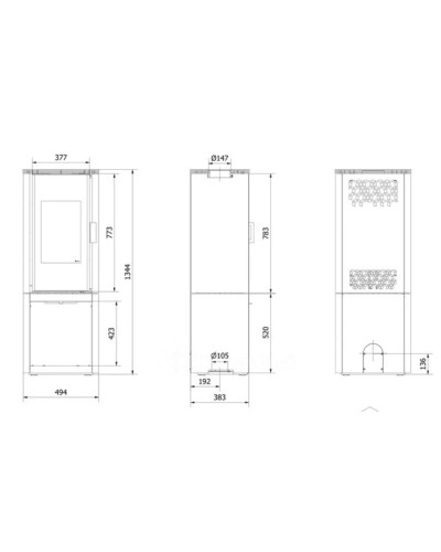 Сталева піч-камін Kratki KOZA ENYO FLAT 01